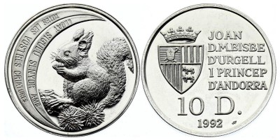 10 динеров 1992 года