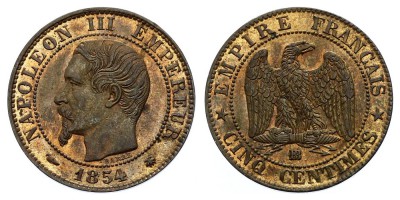 5 céntimos 1854 BB