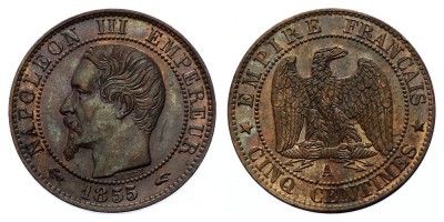 5 cêntimos 1855 A