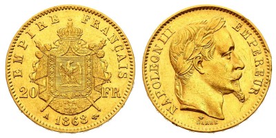 20 франков 1868 года A
