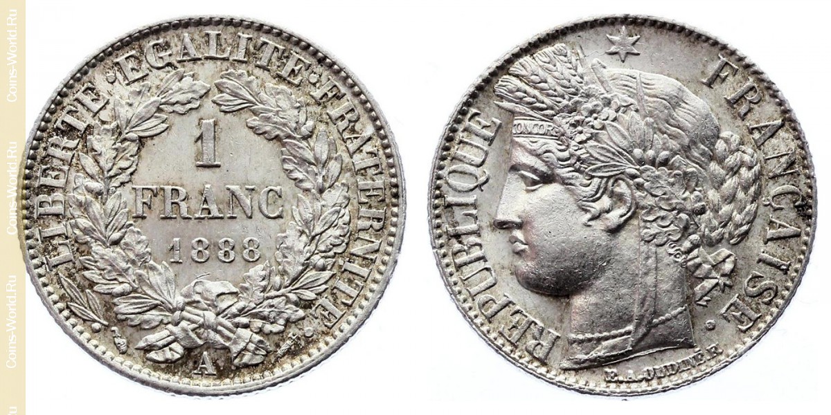 1 франк 1888 года, Франция
