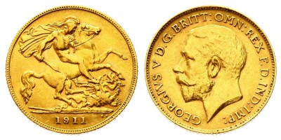 ½ фунта (полсоверена) 1911 года