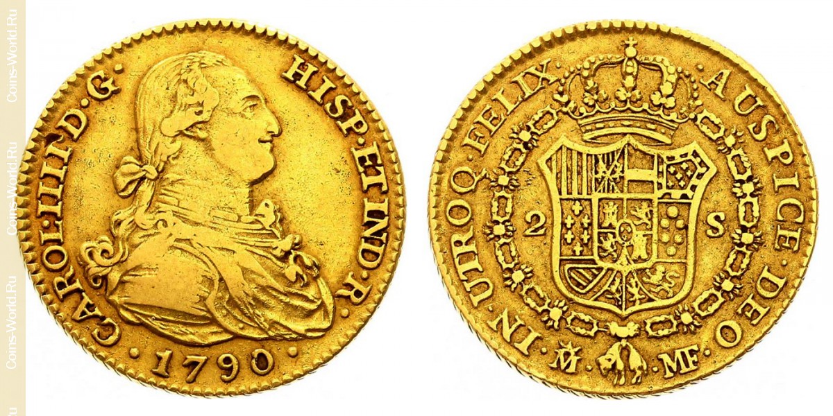2 escudos 1790 M, Espanha