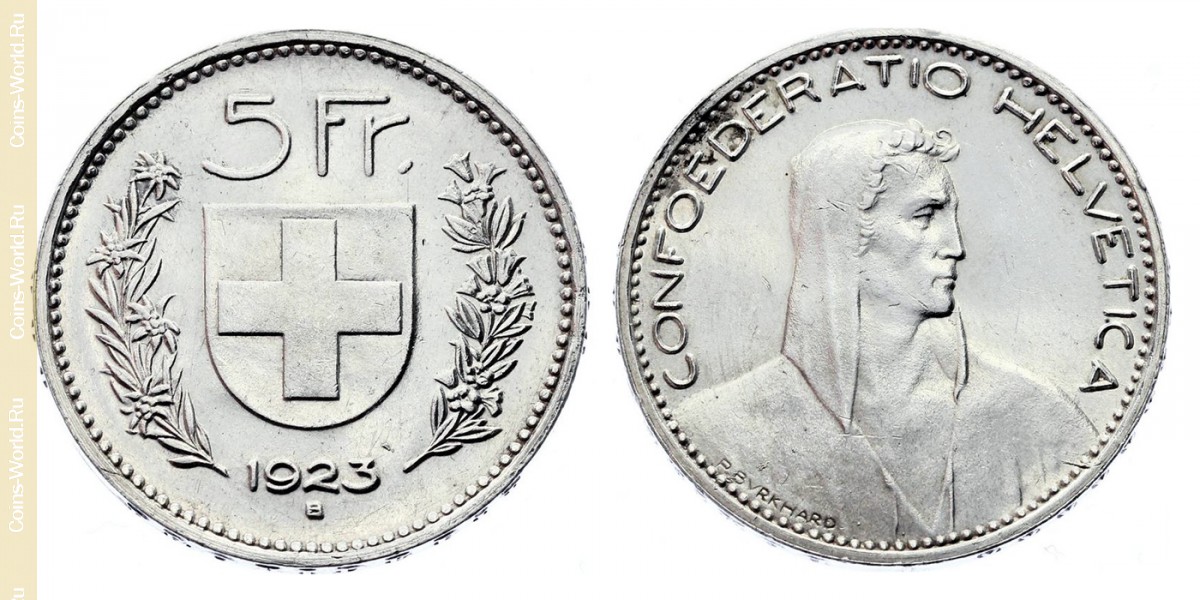 5 francs 1923, Switzerland