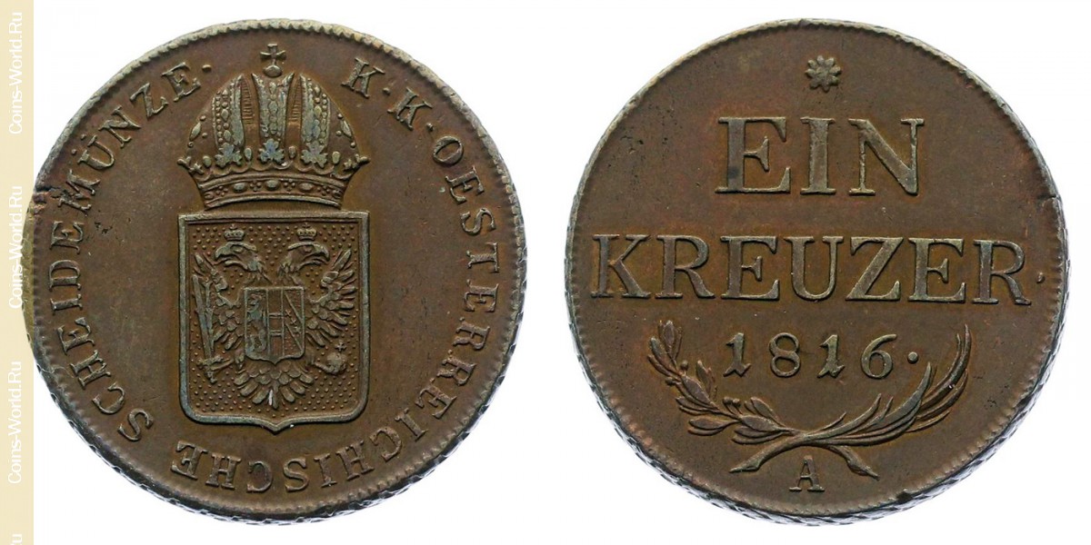 1 kreuzer 1816 A, Áustria
