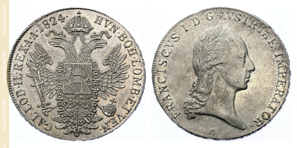 1 талер 1824 года C, Австрия