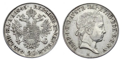20 kreuzer 1845 A