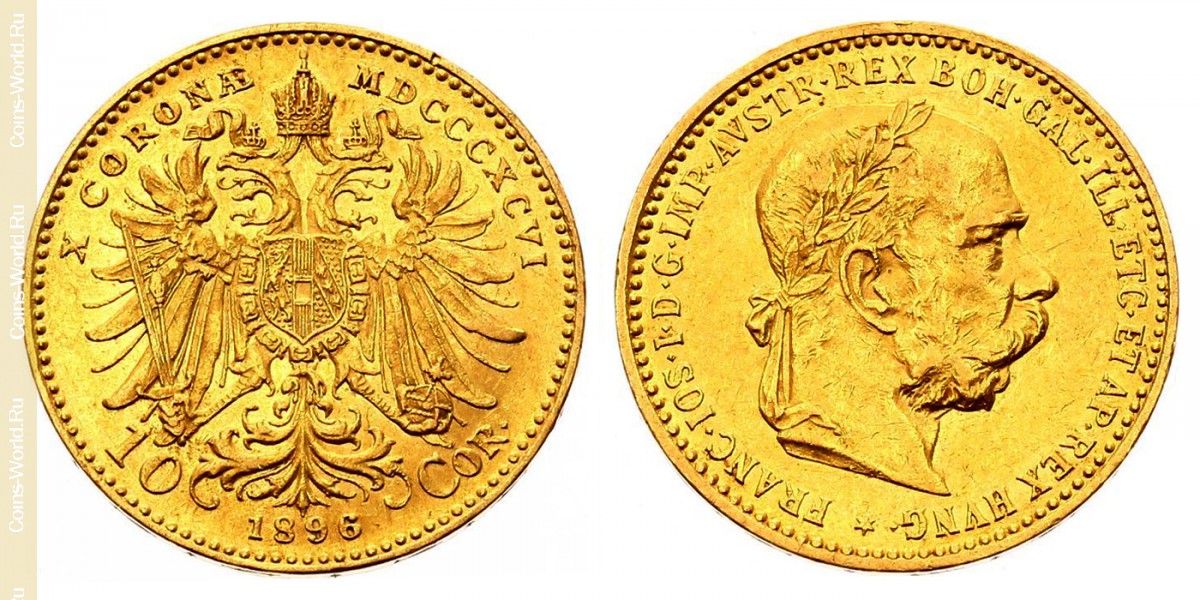 10 coronas 1896, Austria