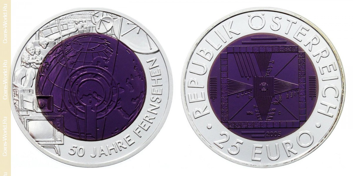 25 euros 2005, Serie de niobio de plata - Cincuenta años de la TV, Austria