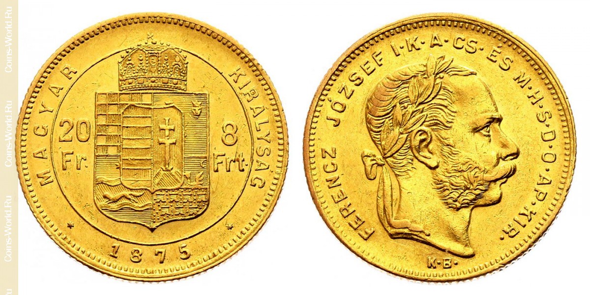 8 forintos 1875, Hungría
