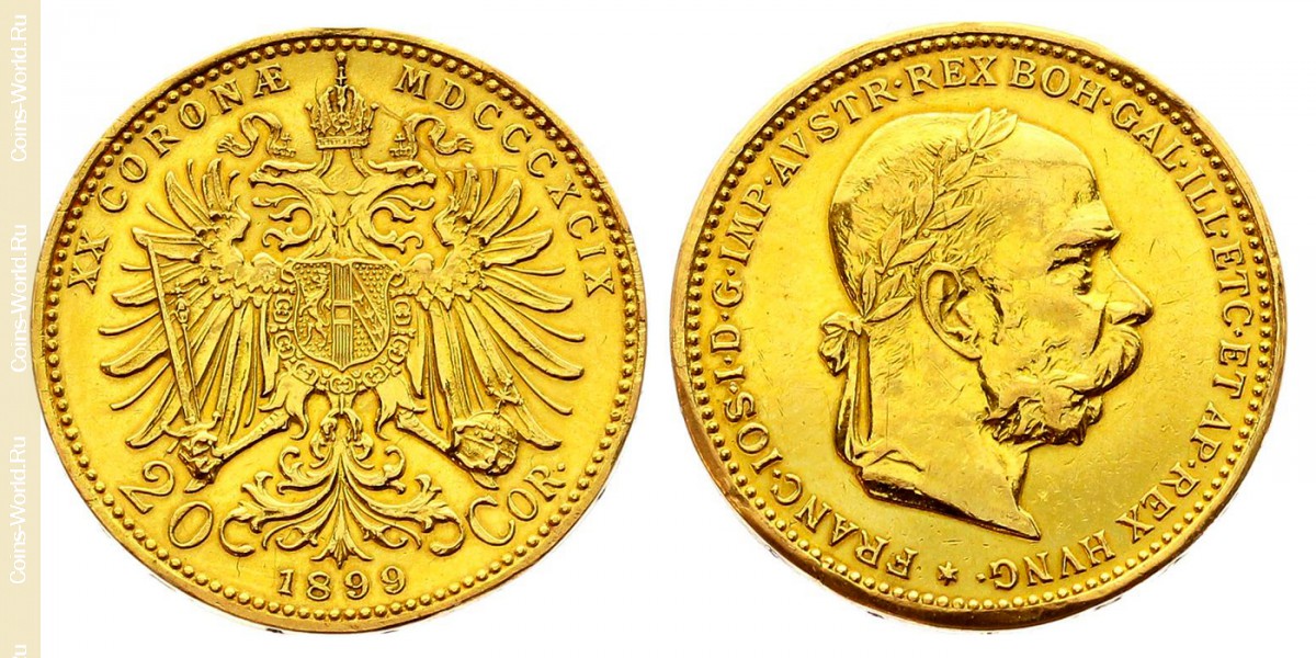 20 coronas 1899, Austria