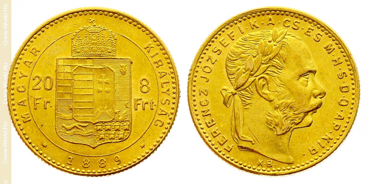 8 forintos 1889, Hungría