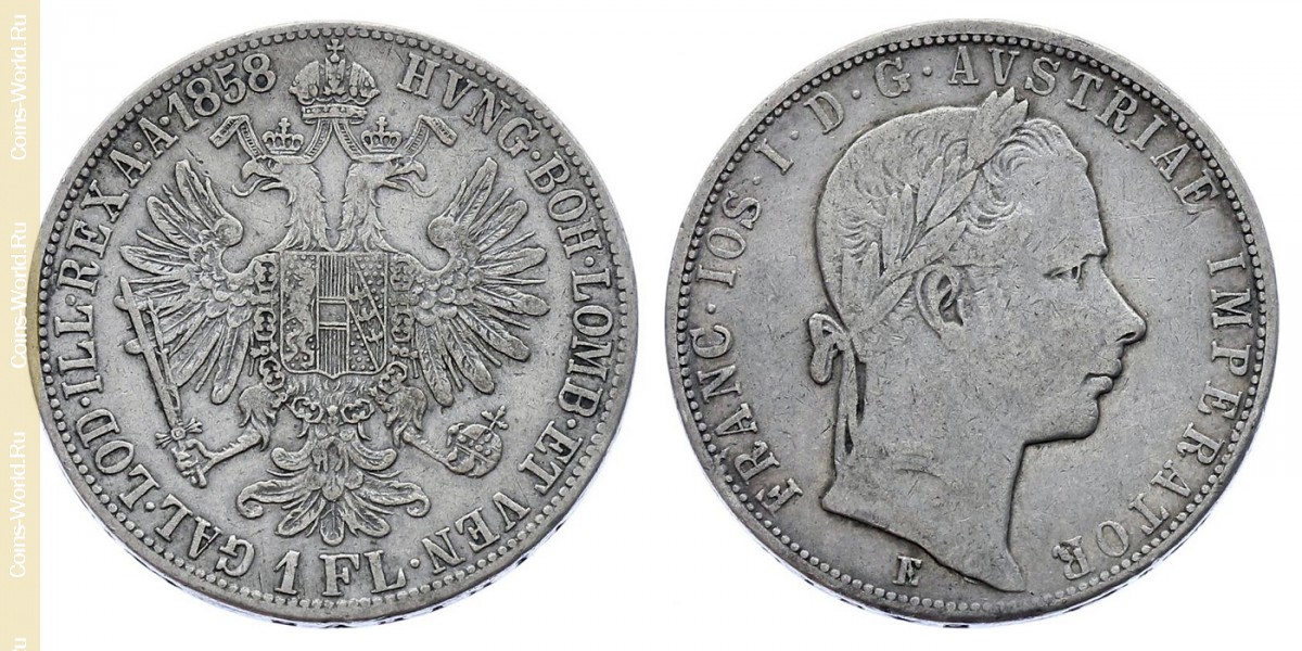 1 florín 1858 E, Austria
