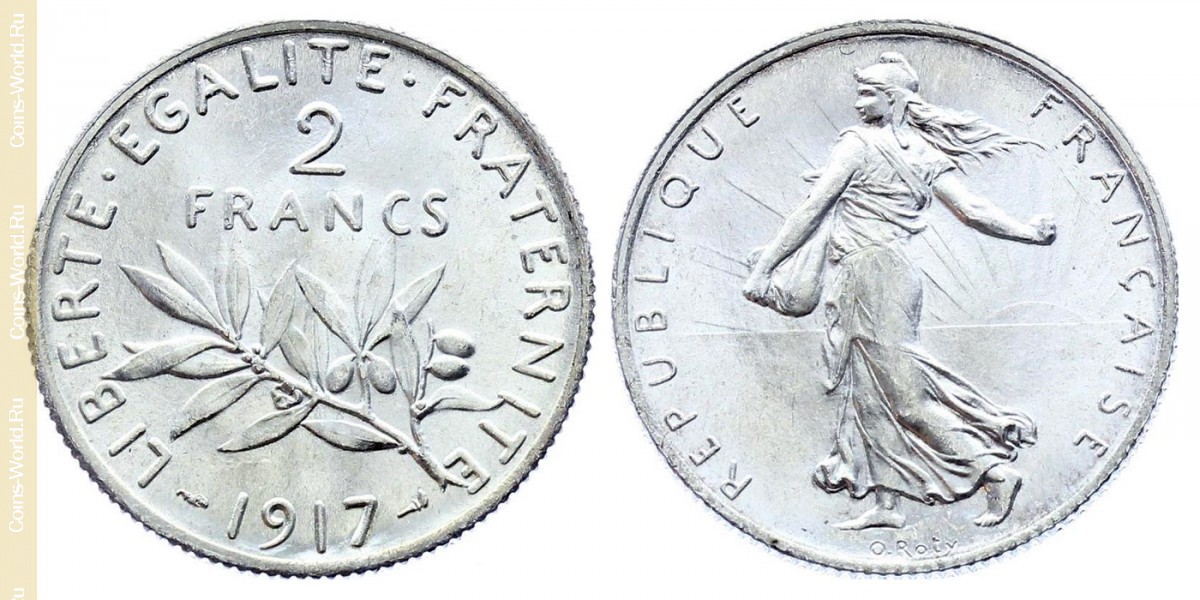 2 франка 1917 года, Франция