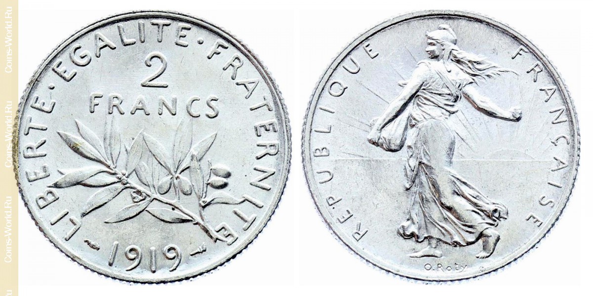 2 франка 1919 года, Франция