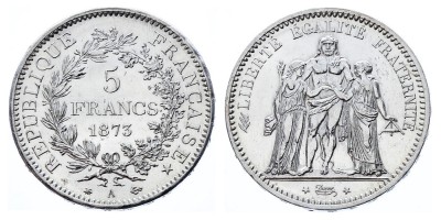 5 francos 1873 A