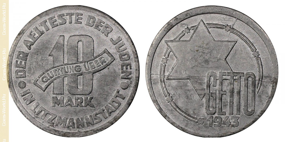 10 marcos 1943, Aluminio, Polonia