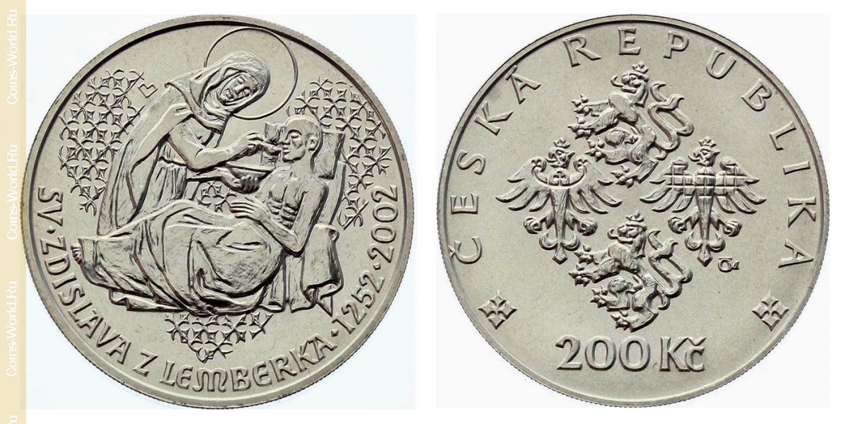 200 coronas 2002, 750 aniversario - Muerte de Santa Zdislava de Lemberk, República Checa