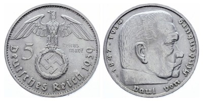 5 reichsmark 1939 B