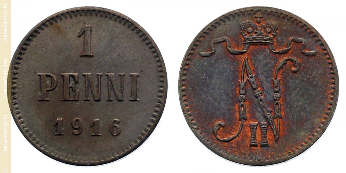 1 пенни 1916 года, Финляндия