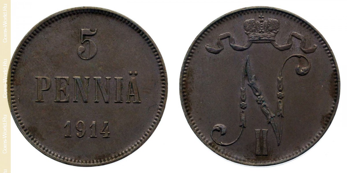5 penniä 1914, Finlandia
