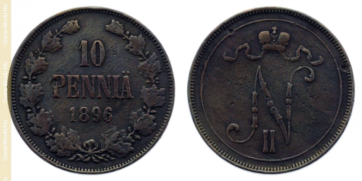 10 penniä 1896, Finlândia