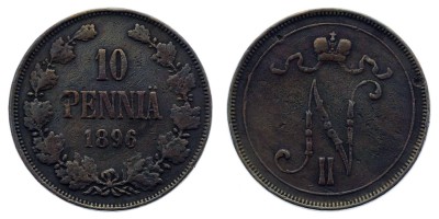 10 penniä 1896