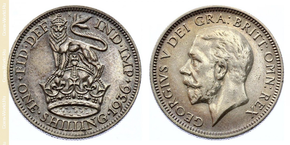 1 shilling 1936, Reino Unido
