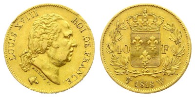 40 francos 1818 W
