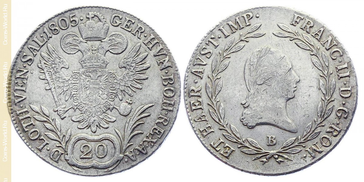 20 kreuzer 1805 B, Austria