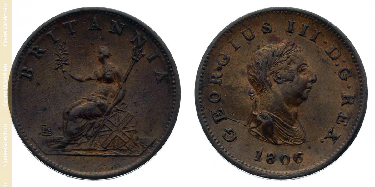 ½ пенни 1806 года, Великобритания