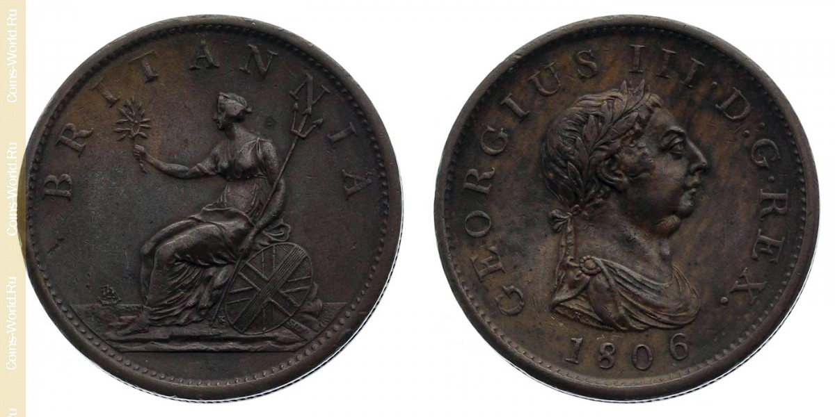 1 пенни 1806 года, Великобритания
