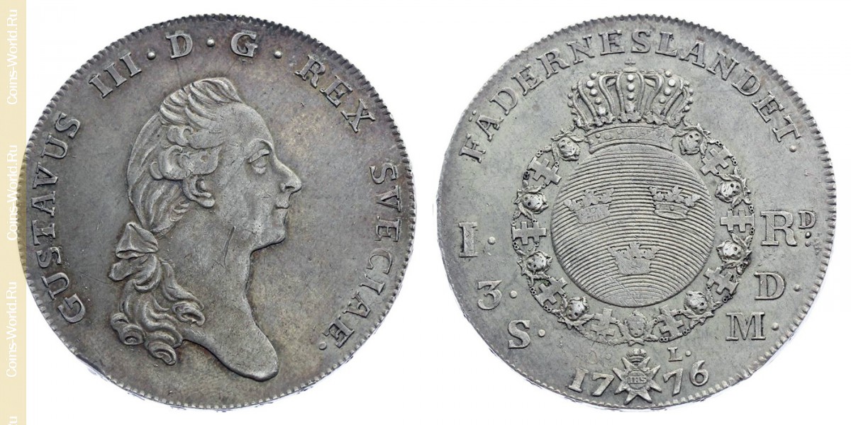 1 riksdaler 1776, Suécia
