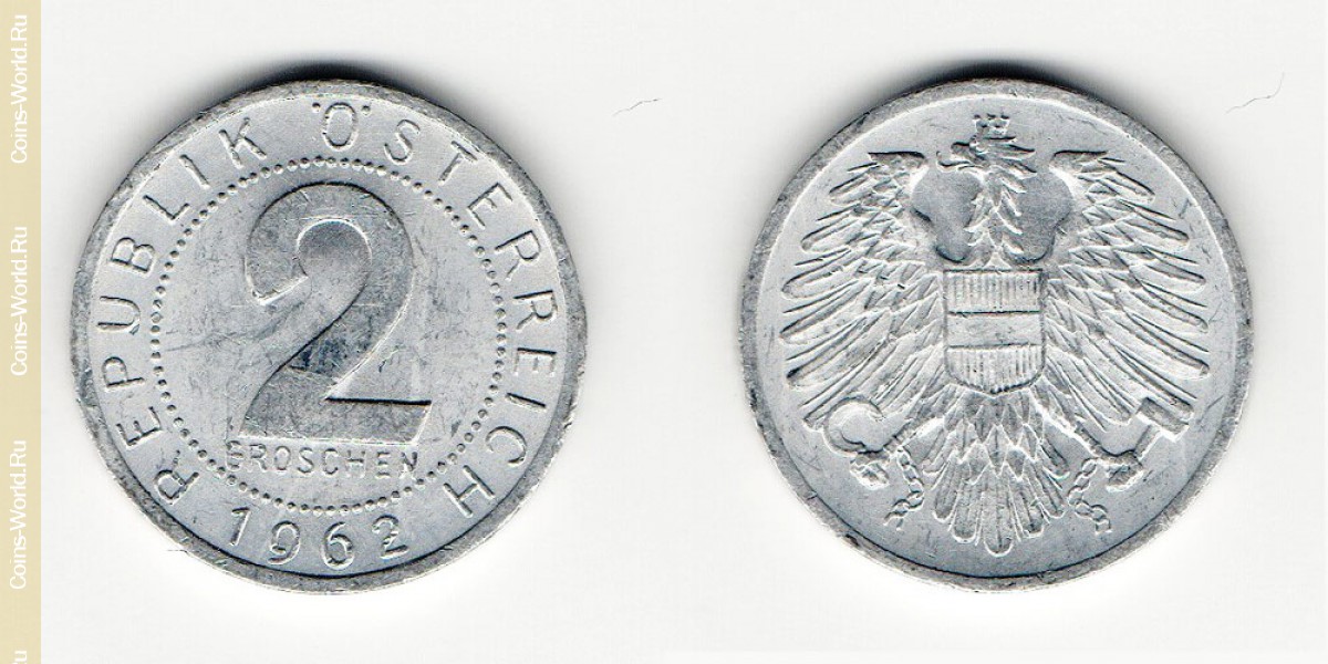 2 groschen 1962, Áustria