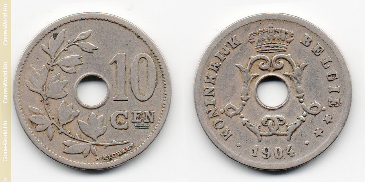 10 céntimos 1904, en Bélgica