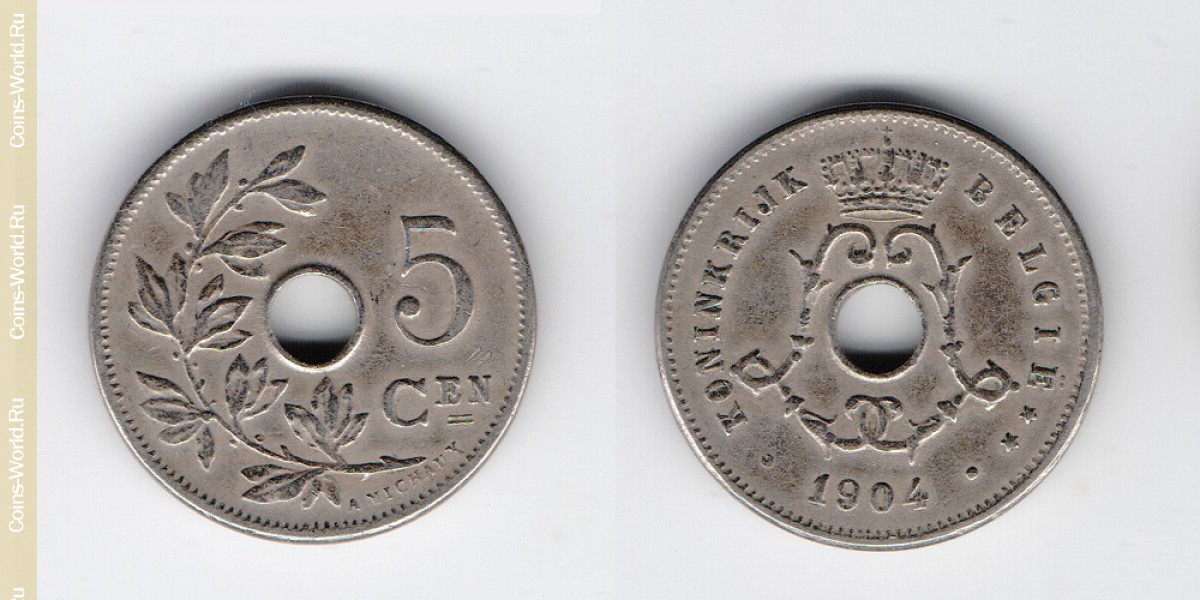 5 céntimos 1904, en Bélgica