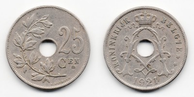 25 сантимов 1921 года 