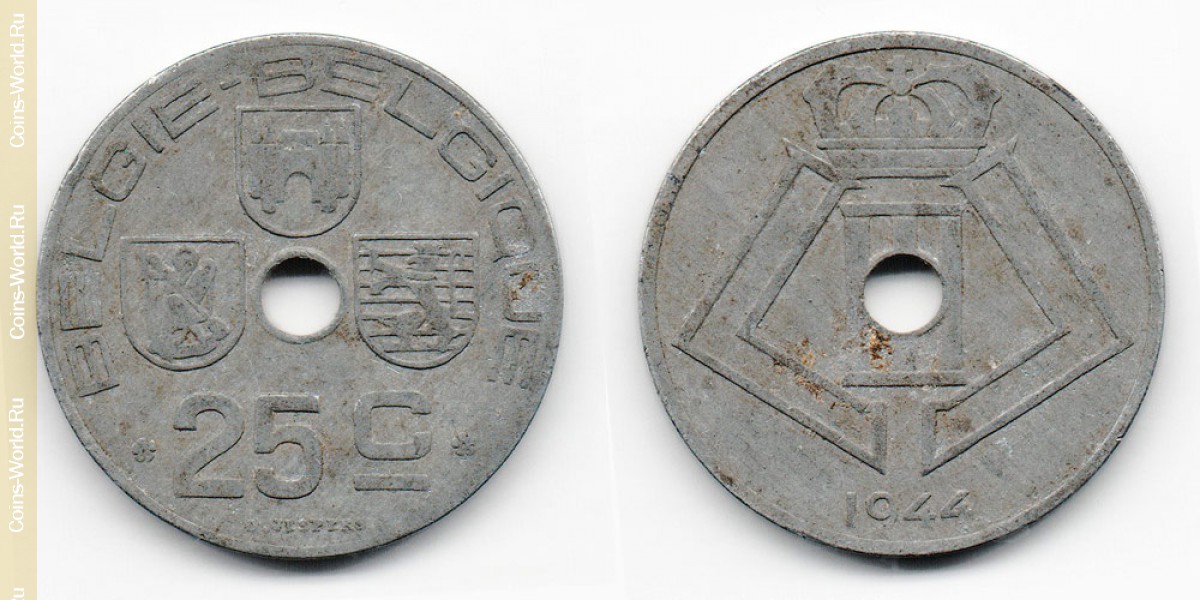 25 centimes 1944 Belgium