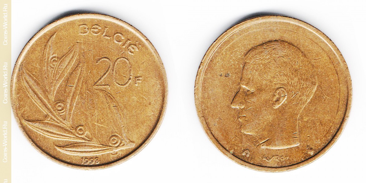 20 франков 1993 года Бельгия