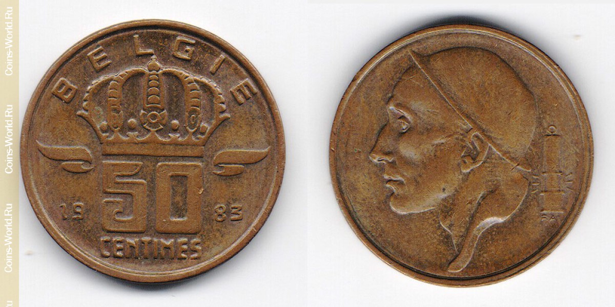 50 centimes 1983 Belgium
