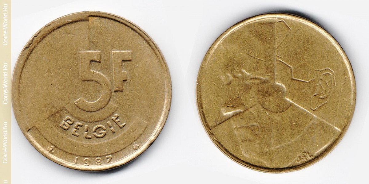 5 francos 1987, Bélgica