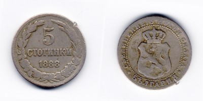 5 стотинок 1888 года