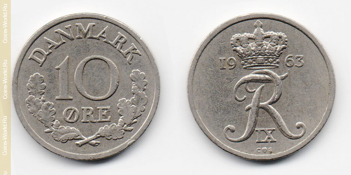 10 ore 1963 Denmark-Coin: 10 ore 1963 , the country Denmark, the catalog description, the value of the coin. The rate is subject to state collectible coins.
