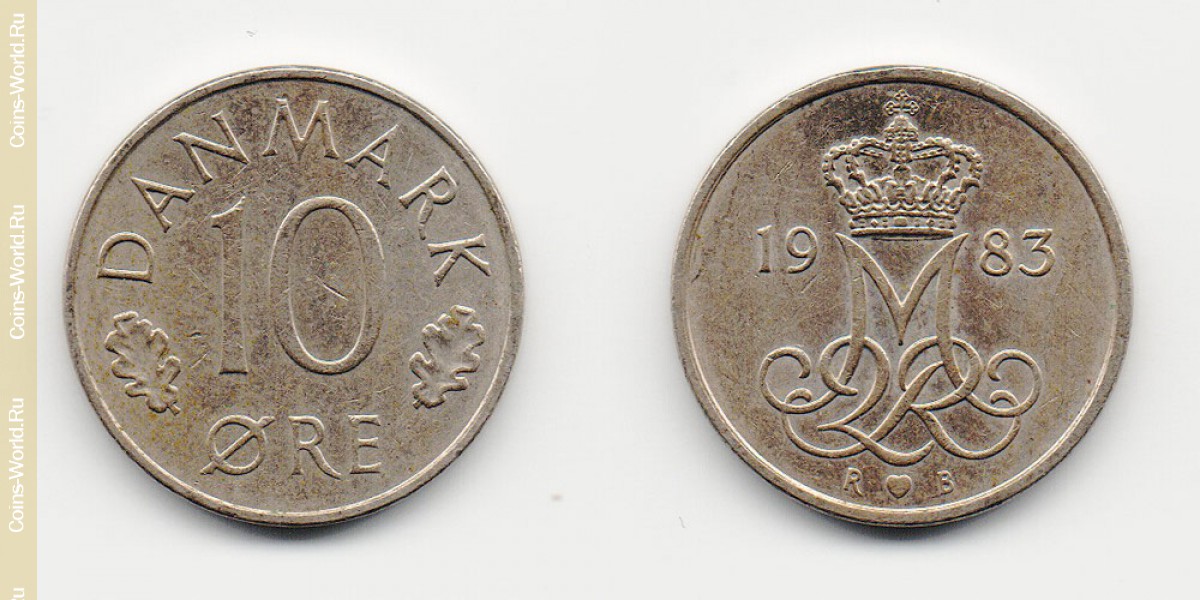 10 ore 1983 Denmark-Coin: 10 ore 1983, the country Denmark, the catalog description, the value of the coin. The rate is subject to state collectible coins.
