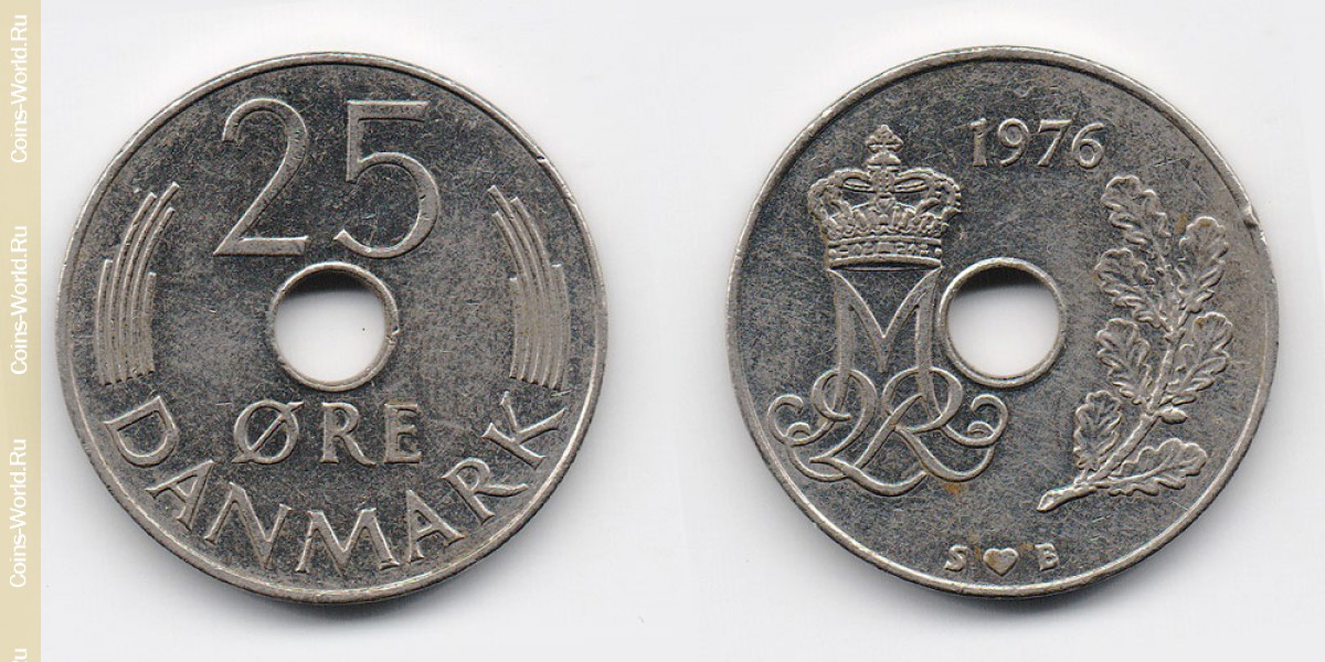 25 ore 1976 Denmark-Coin: 25 ore 1976, the country Denmark, the catalog description, the value of the coin. The rate is subject to state collectible coins.