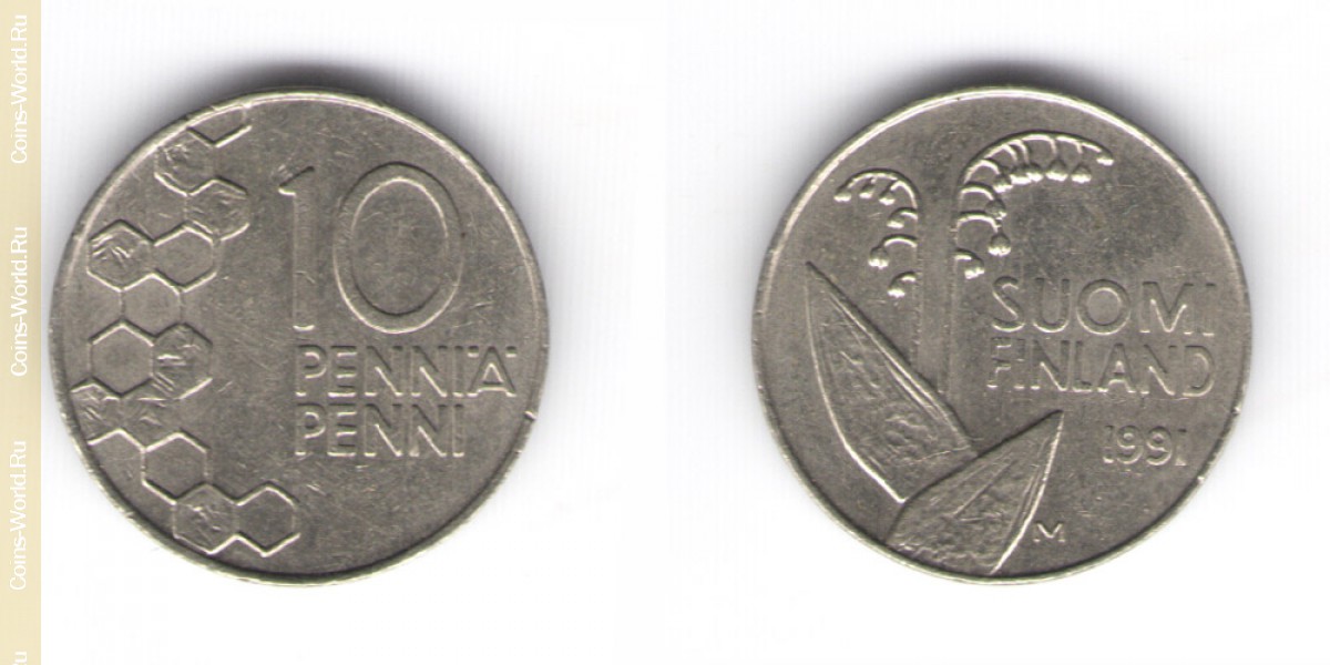 10 penny 1991 m Finlândia