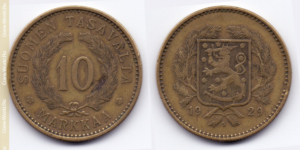 10 markkaa 1929, Finlândia