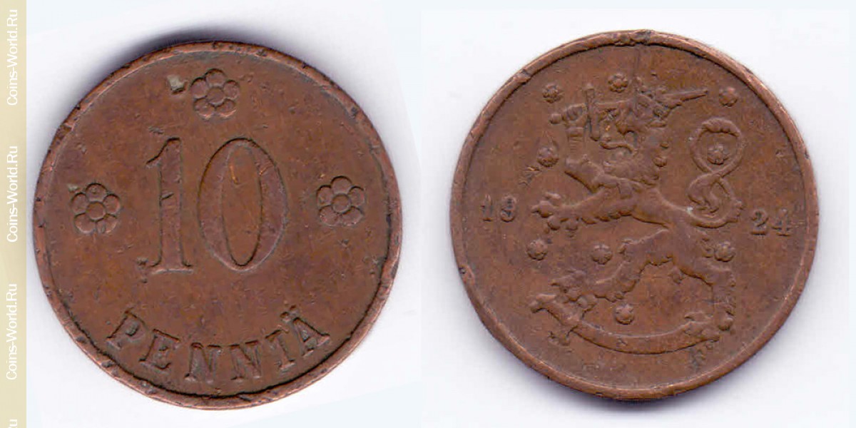 10 пенни 1924 года Финляндия