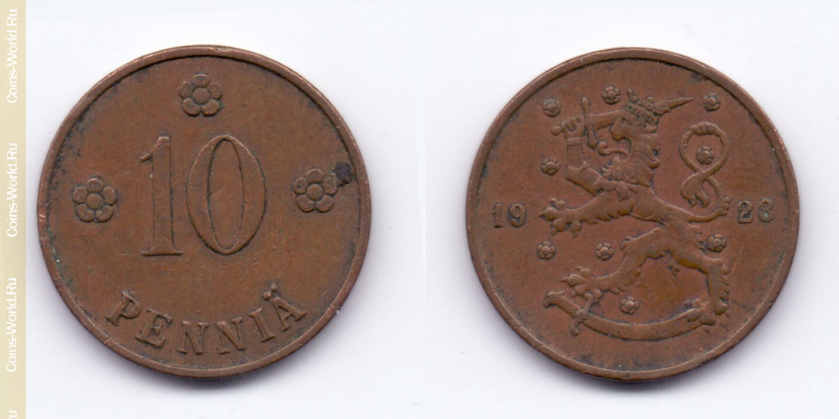 10 penniä 1928 Finland