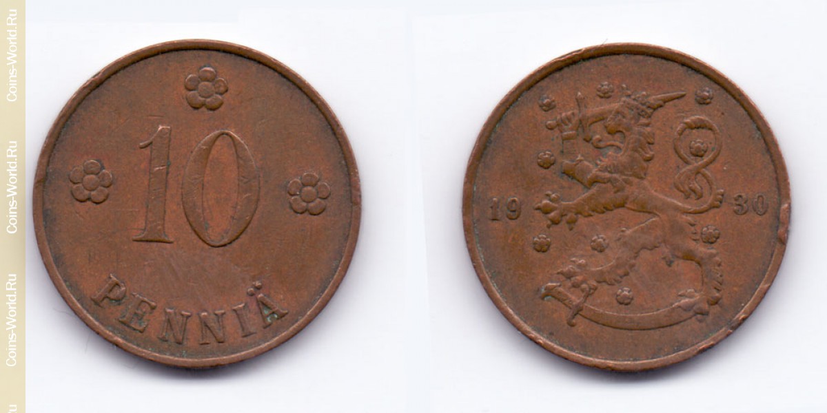 10 пенни 1930 года Финляндия